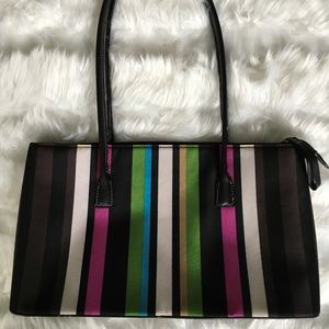 Multicolored Striped Tote Handbag (EUC)